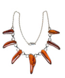 Teutonic Amber Silver Necklace