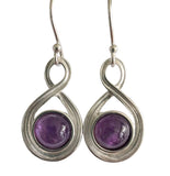 Infinity Amethyst Silver Earrings