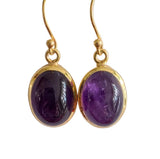 Silver Gold Plated Amethyst Earrings