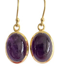 Silver Gold Plated Amethyst Earrings