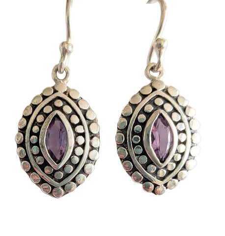 Pacific Amethyst Silver Earrings