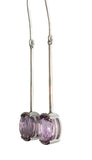9ct White Gold Amethyst Faceted Earrings