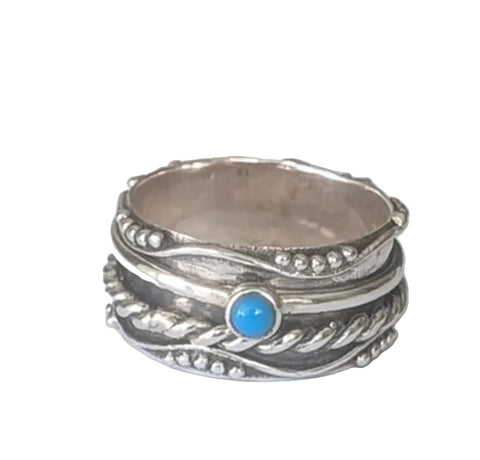 Nevada Turquoise Silver Spinning Ring