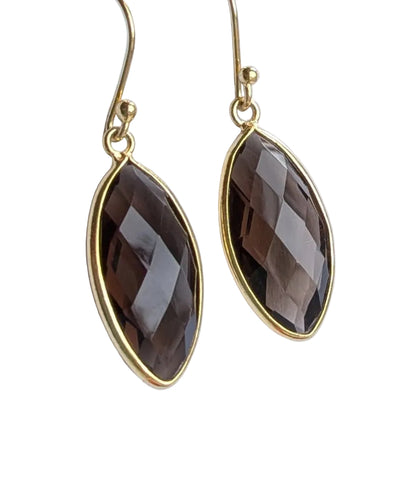 Gold plated silver Smoky Quartz Earrings