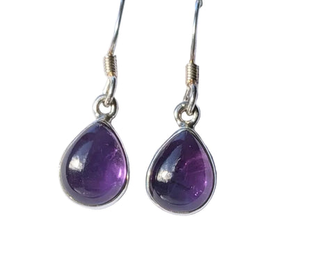 Ansu Amethyst Silver Earrings