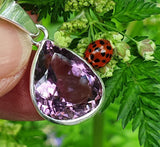 Regal Amethyst  Faceted Silver Pendant and Chain