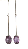 9ct White Gold Amethyst Faceted Earrings
