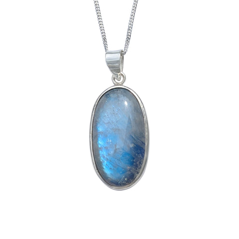 Selena Blue Moostone Pendant and Chain