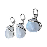 Adularia White Moonstone Silver Pendant and Chain
