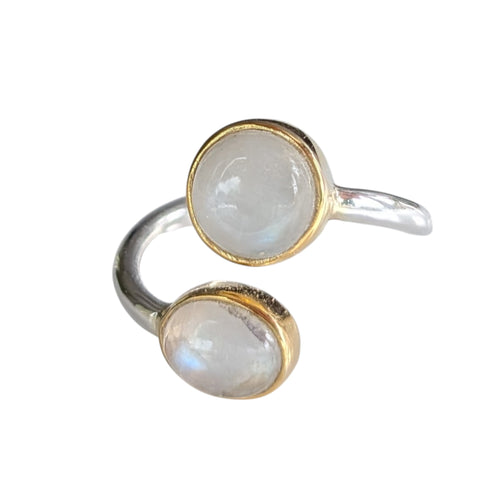 Chrysos Moonstone Gold & silver Ring