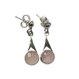 Kula Rose Quartz Silver Earrings