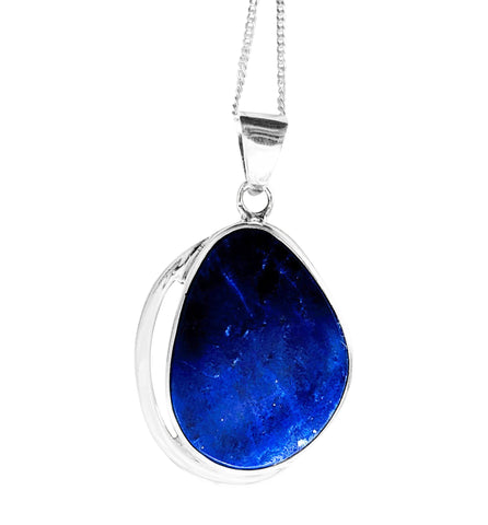 Zori Lapis Lazuli Silver Pendant and Chain