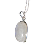 Candrama Moonstone Silver Pendant and Chain