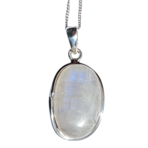 Candrama Moonstone Silver Pendant and Chain
