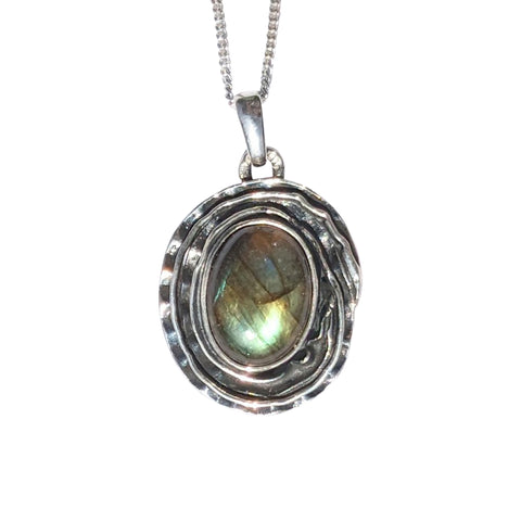 Odin Labradorite Oxidised Silver Pendants