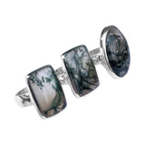 Taixian Moss Agate Silver Ring