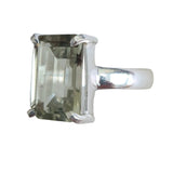 Celadon Green Amethyst Silver Ring