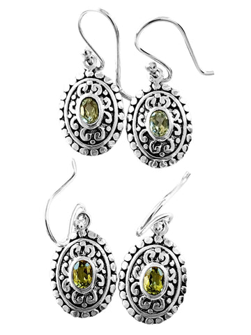 Pacific Peridot and Blue Topaz Silver Earrings