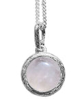 Hammered Gemstone Pendant and Chain