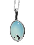 Gemstone Flame Pendant and Chain