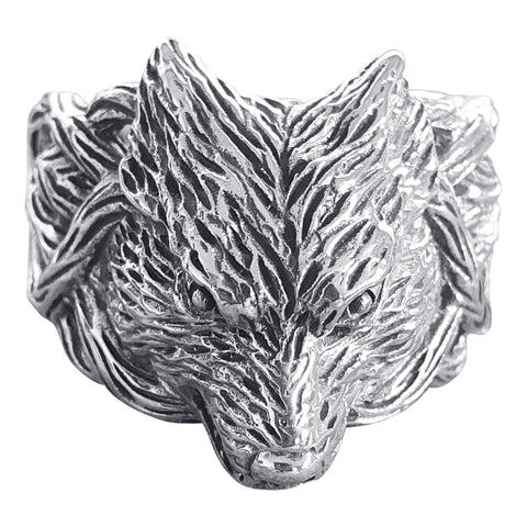 Silver Wolf in Undergrowth Ring
