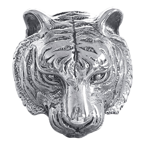 Tiger Head Silver Ring