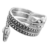 Double Headed Silver Snake Ring