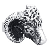 Silver Ram`s Head Ring