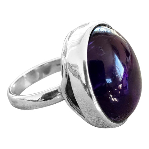 Handcrafted Amethyst Wave Ring