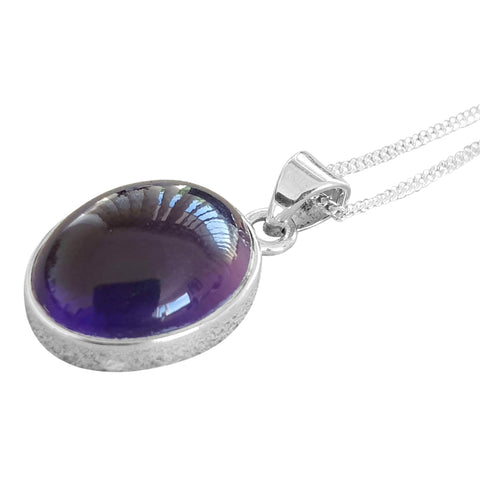 Amethyst Oval Pendant and Chain