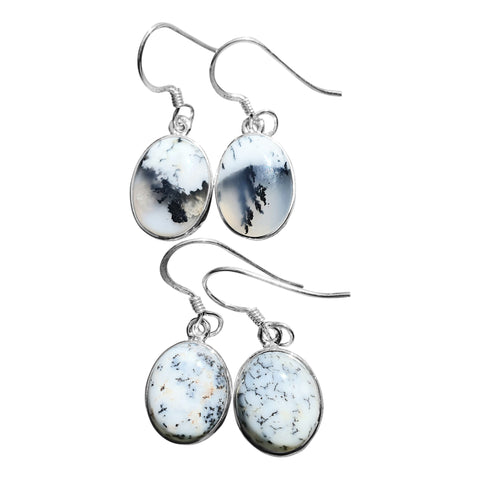 Merlinite oval earrings