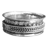 Braided Silver Spinning Ring