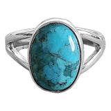 Gemstone Parted Silver Ring