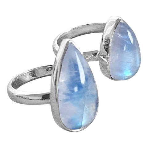 Amazon.com: blue moonstone ring silver, shield gemstone ring, unique  engagement ring, blue crystal ring, silver stacking ring, unique gift for  her : Handmade Products