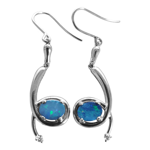 Opal Earrings with Cz accent