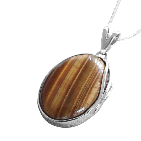 Overlaid Tiger's Eye Pendant and Chain
