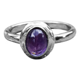 Halo Silver Gemstone Ring