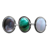 Asymmetrical Silver Gemstone Rings