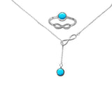 Turquoise Silver Lariat Necklace Turquoise Silver Ring