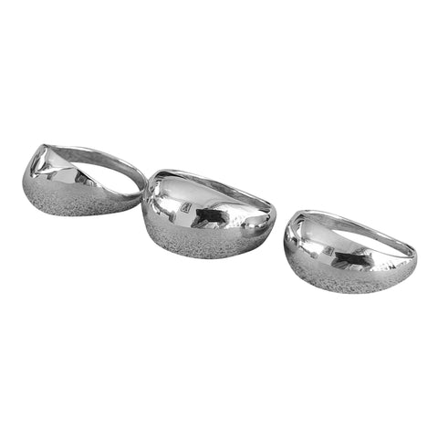 Domed silver rings