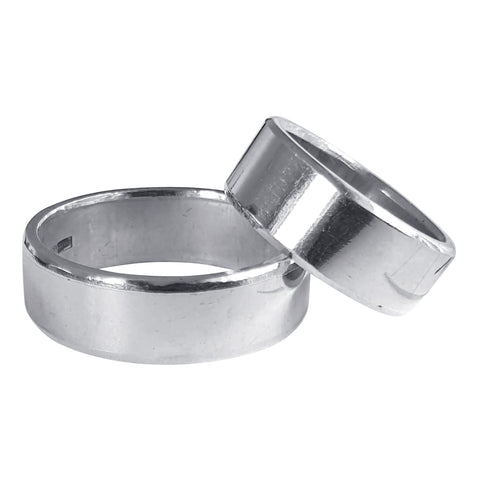 7mm Wide Silver Bevel Edged Ring