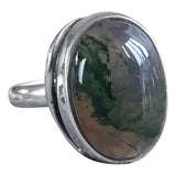 Verdure Moss Agate Silver Ring