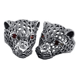 Silver Leopard Head Ring