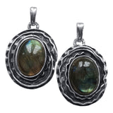 Odin Labradorite Oxidised Silver Pendants