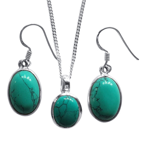 Delicate Turquoise Earrings and Pendant