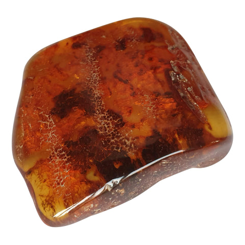 Partially polished Amber gemstone