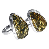 Green Amber Glinting  Ring