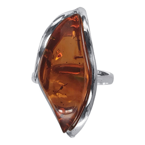 Shimmering Marquise Amber Ring
