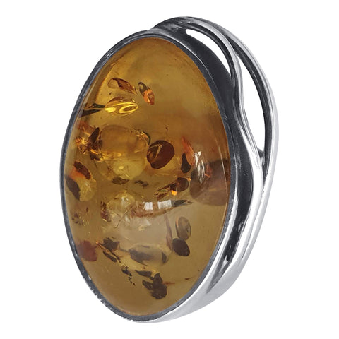 Accented Cognac Amber Ring
