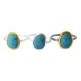 Hammered Silver Rings set with Turquoise Howlite